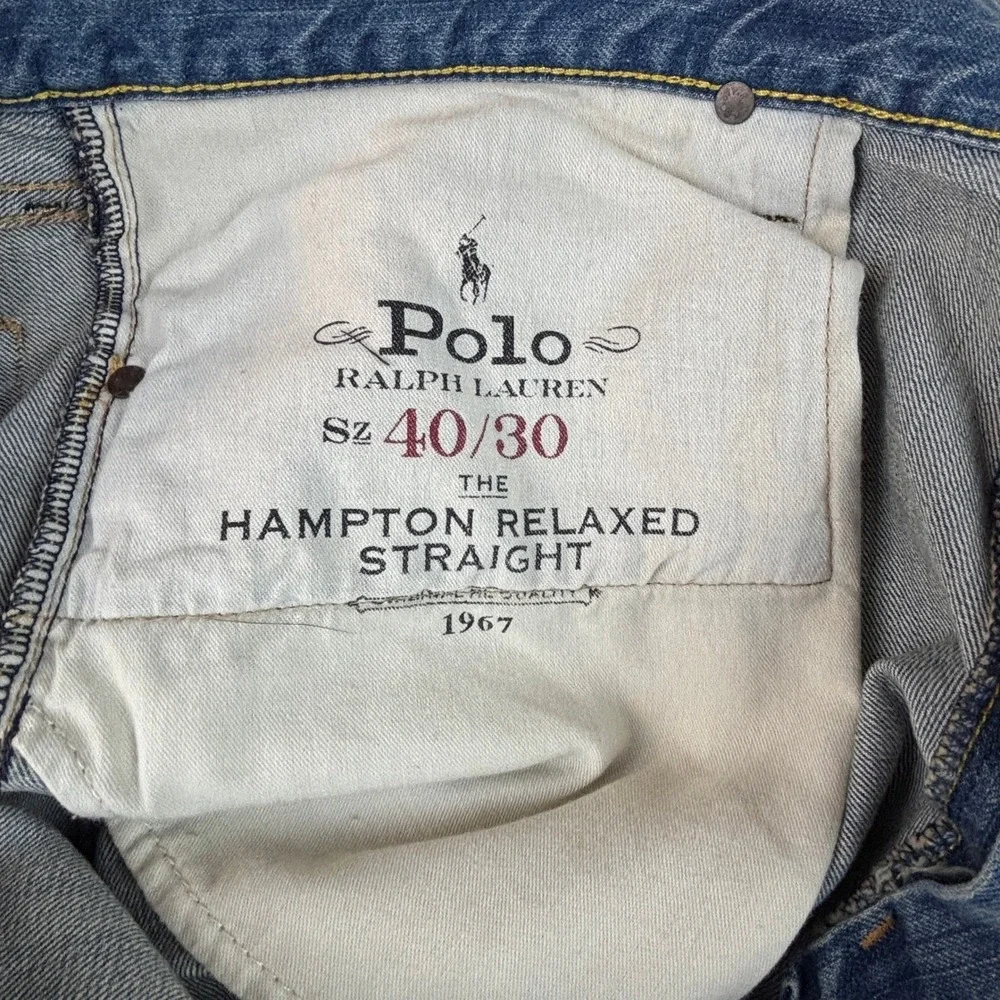 Polo Ralph Lauren Mens Straight Leg Jeans Medium Wash Denim Blue 40x30